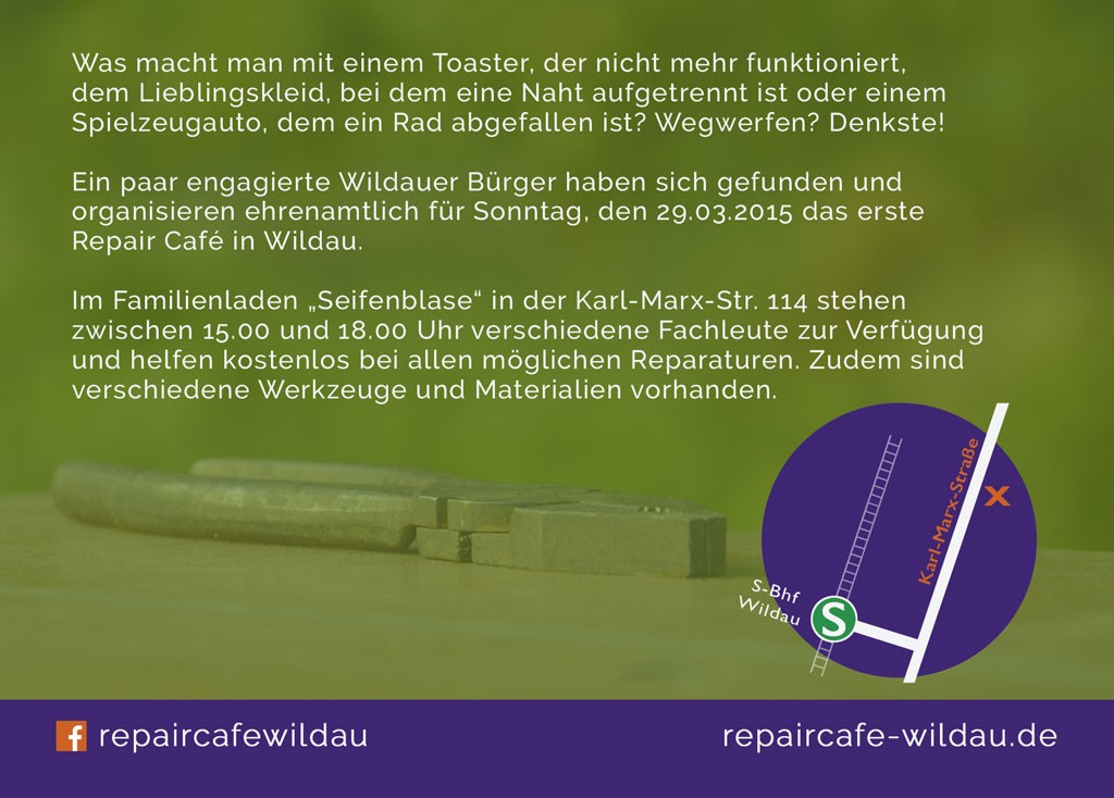 Repair Cafe Wildau Flyer hinten