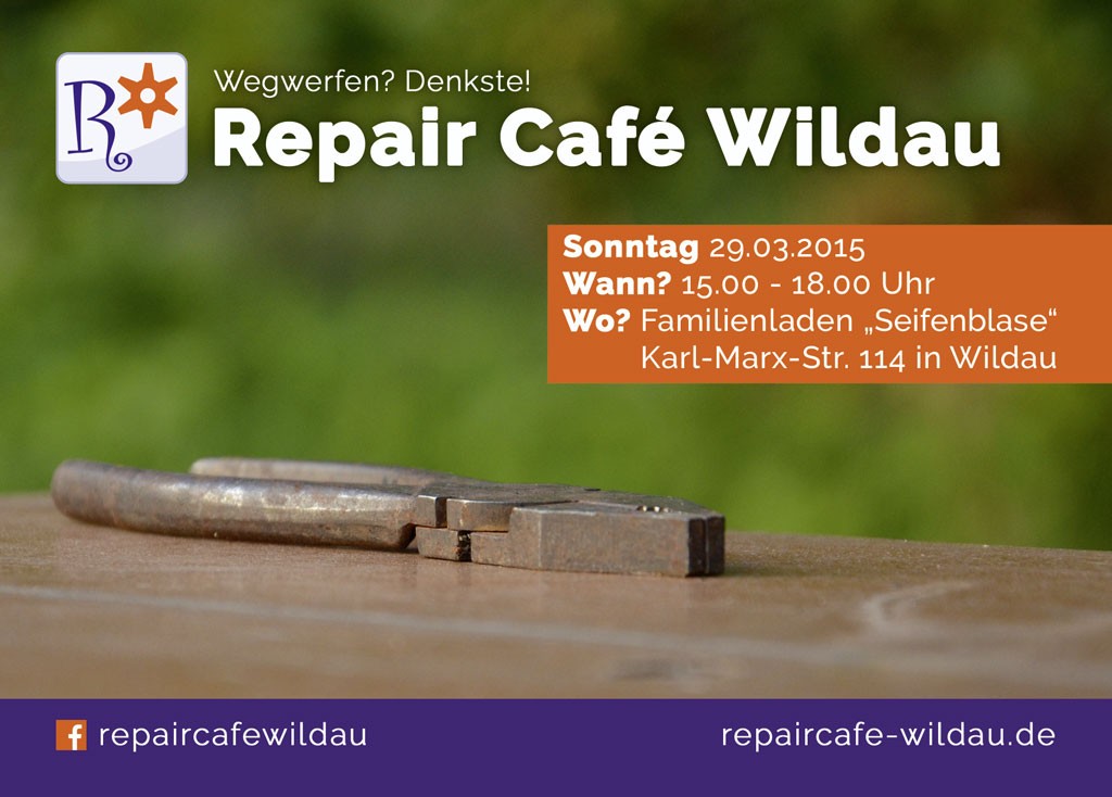 Repair Cafe Wildau Flyer vorn